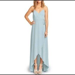Show Me Your Mumu Mariah Wrap Dress Silver Sage L